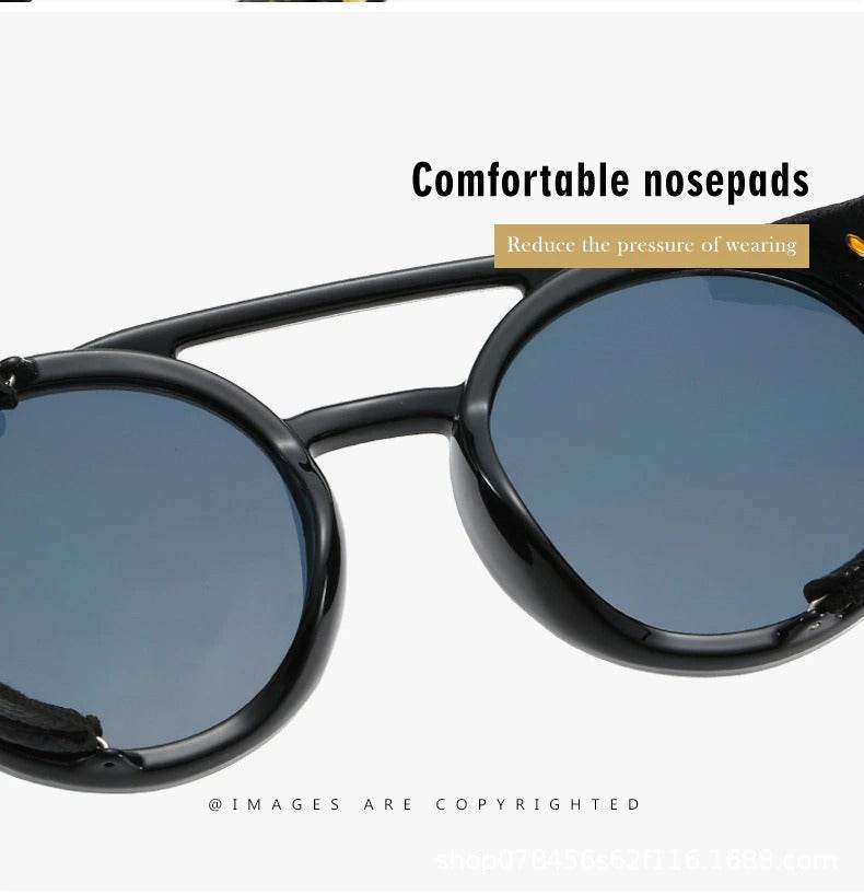 Retro Vintage Round Steampunk Sunglasses - Sunglass Lover