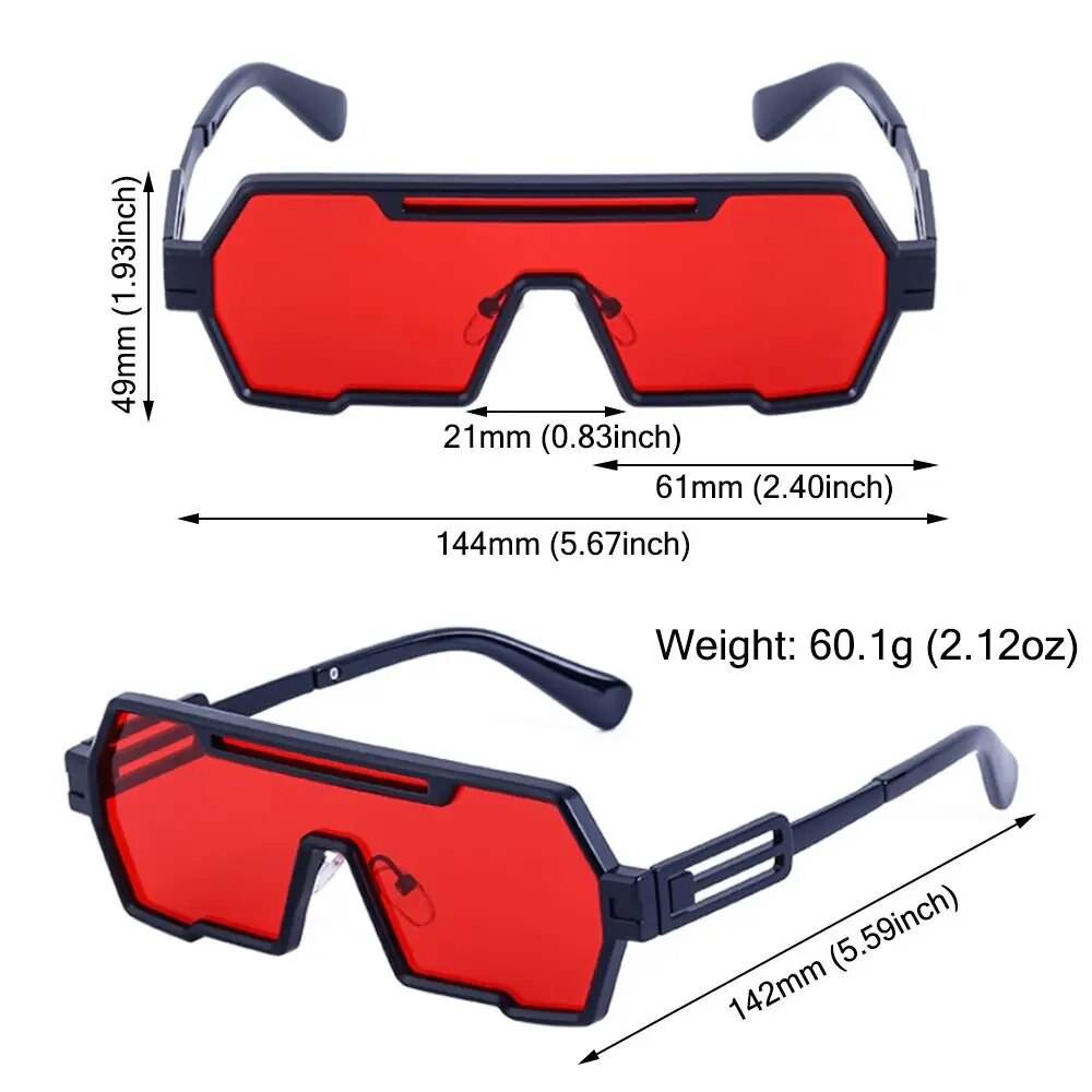 Square Vintage Punk Fashion Glasses Retro - SunglassesMart