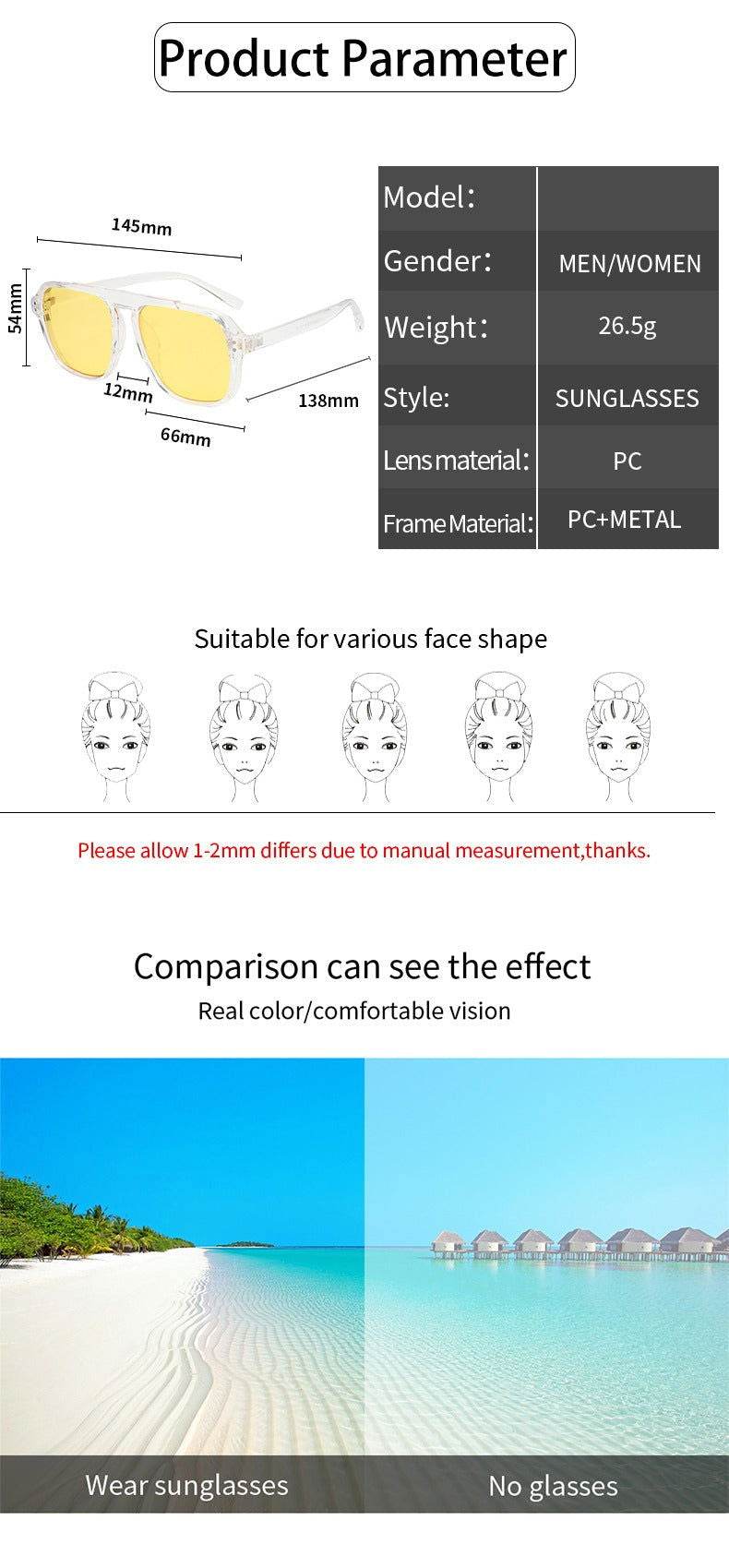 Stylish Candy Color Square Sunglasses - Sunglass Lover