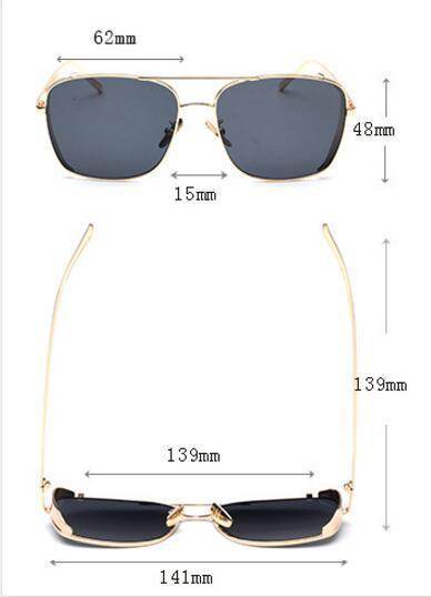 Stylish Celebrity Square Metal Sunglasses For Men And Women - Sunglass Lover