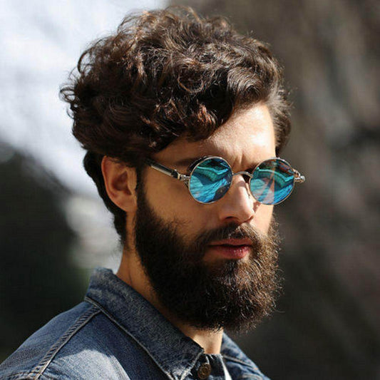 Vintage Retro Polarized Round Steampunk Sunglasses - Sunglass Lover