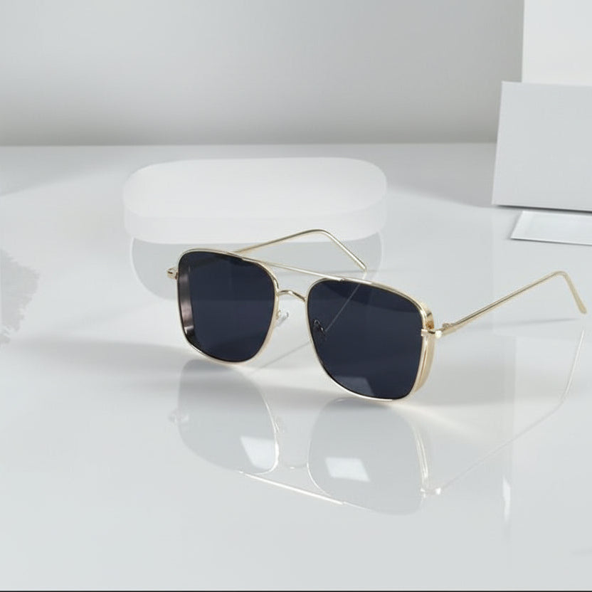 Buy New Celebrity-Inspired Metal Square Black Sunglasses | UV Protection