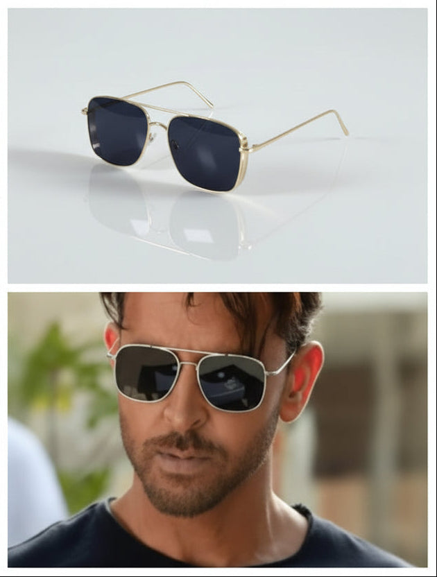Buy New Celebrity-Inspired Metal Square Black Sunglasses | UV Protection