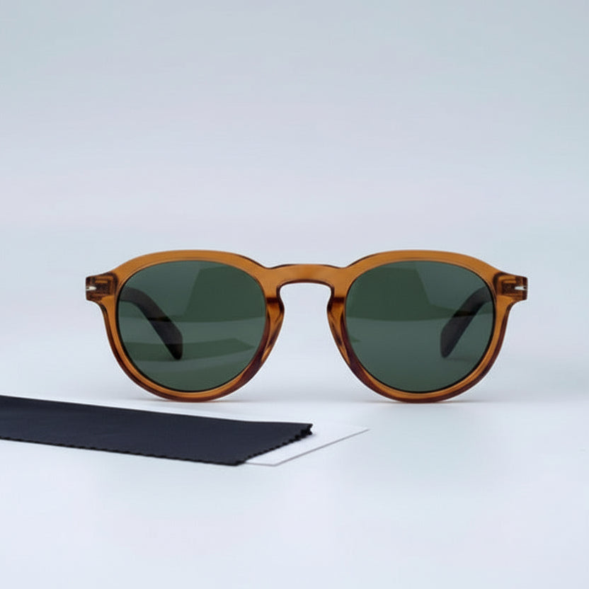 Premium Oval Tea Green Sunglasses for Men & Women | 100% UV Protection