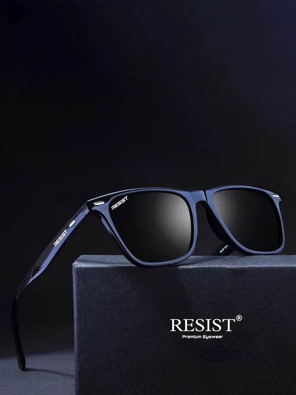 Sunglass Lover square sunglasses in matte black on display box UV protection oval square sunglasses