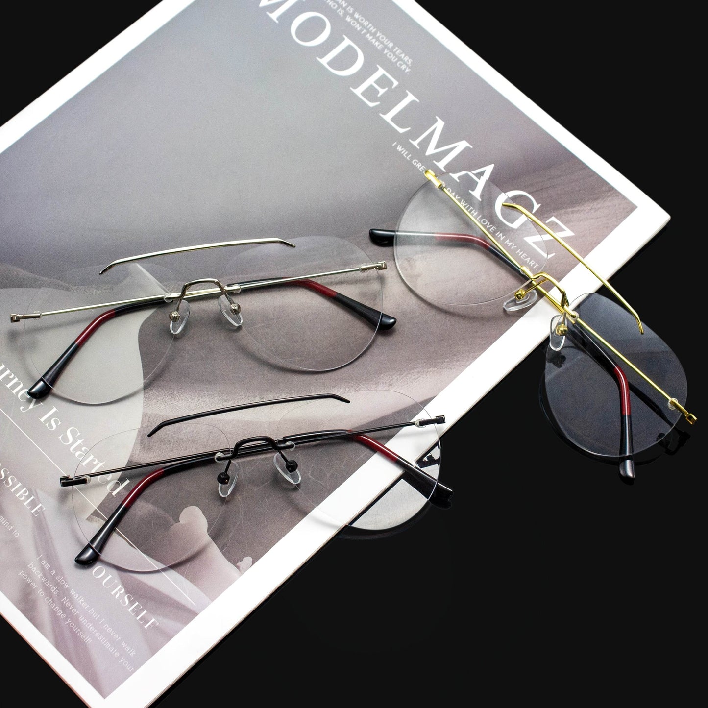 Frameless Double-Templet Pilot Fashion Glasses - Sunglass Lover