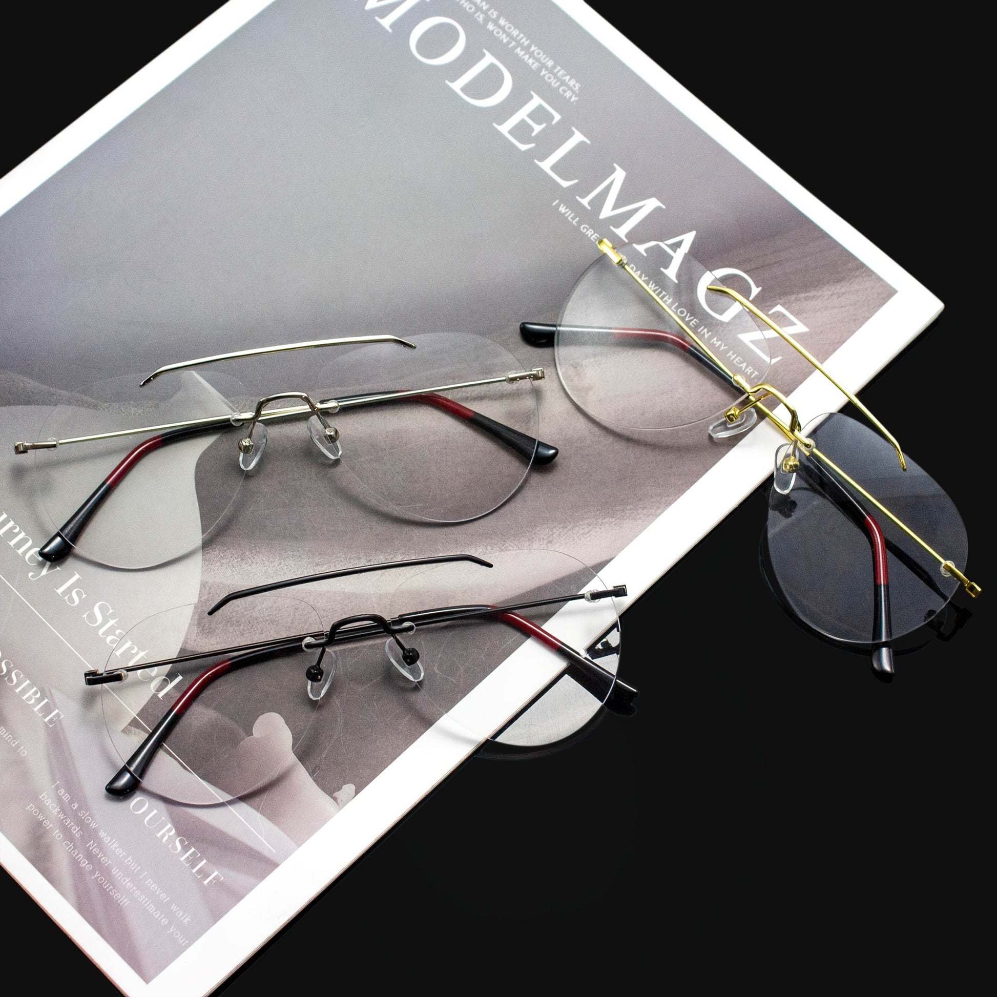 Frameless Double-Templet Pilot Fashion Glasses - Sunglass Lover