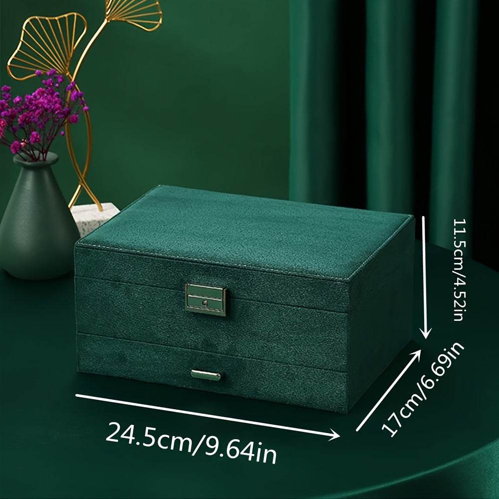 Luxury Velvet Jewelry Organizer Box with Drawers - Sunglass Lover