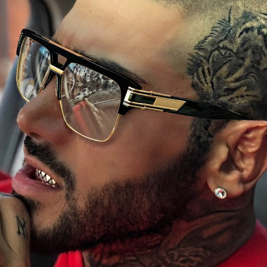 Men's Retro Double Bridge Fashion Eyeglasses - Sunglass Lover