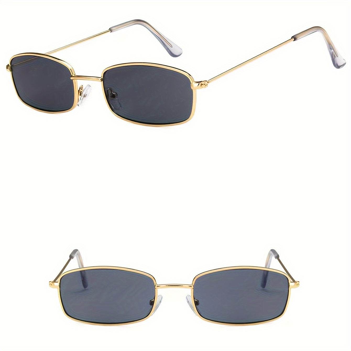 Men’s UV400 Small Square Sunglasses – Classic Metal Frame - Sunglass Lover