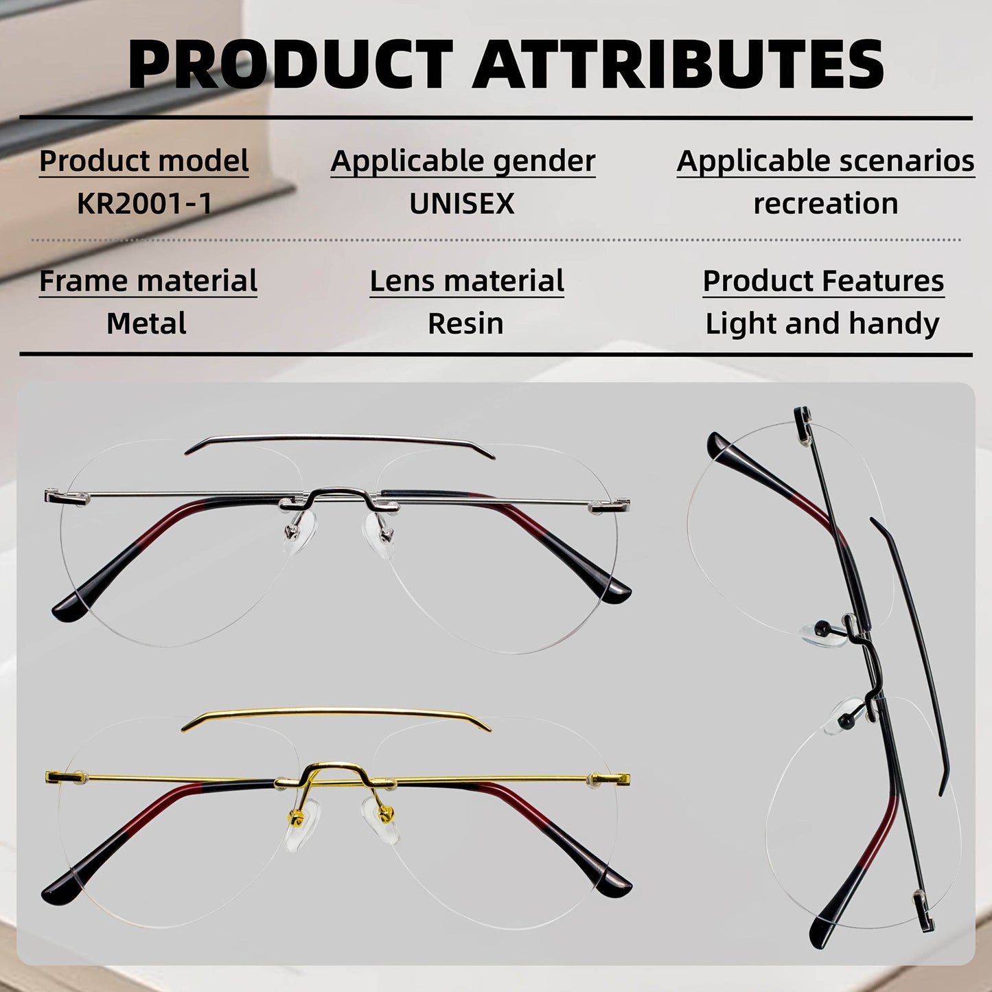 Frameless Double-Temple Pilot Glasses – Oversized Minimalist Eyewear - Sunglass Lover