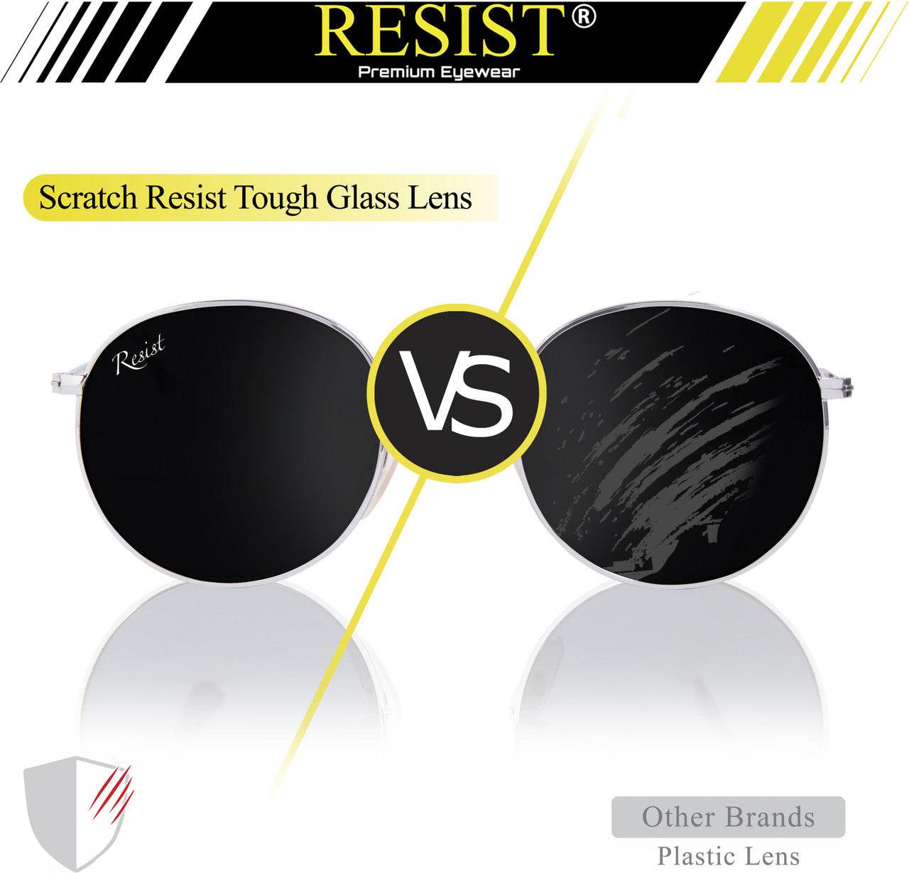 Thomas Round Sunglasses (Free Size, Silver Frame) - Sunglass Lover