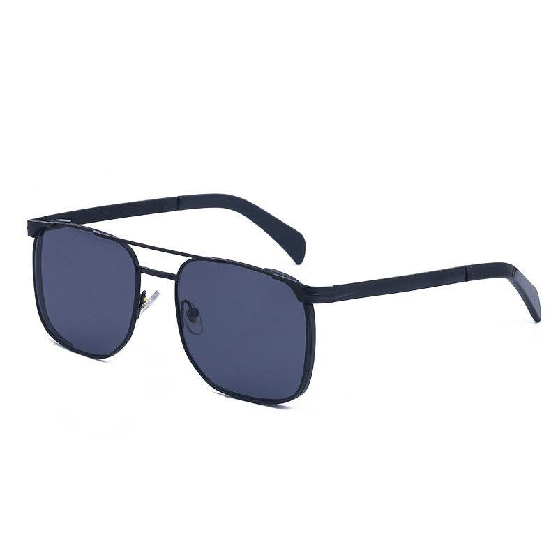 Sunglass Lover navy square metal frame sunglasses with dark lenses trendy square luxury sunglasses