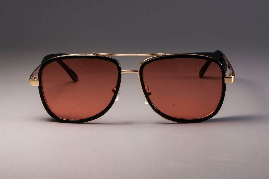 Sunglass Lover aviator style steampunk sunglasses for men with gold frame and brown lenses