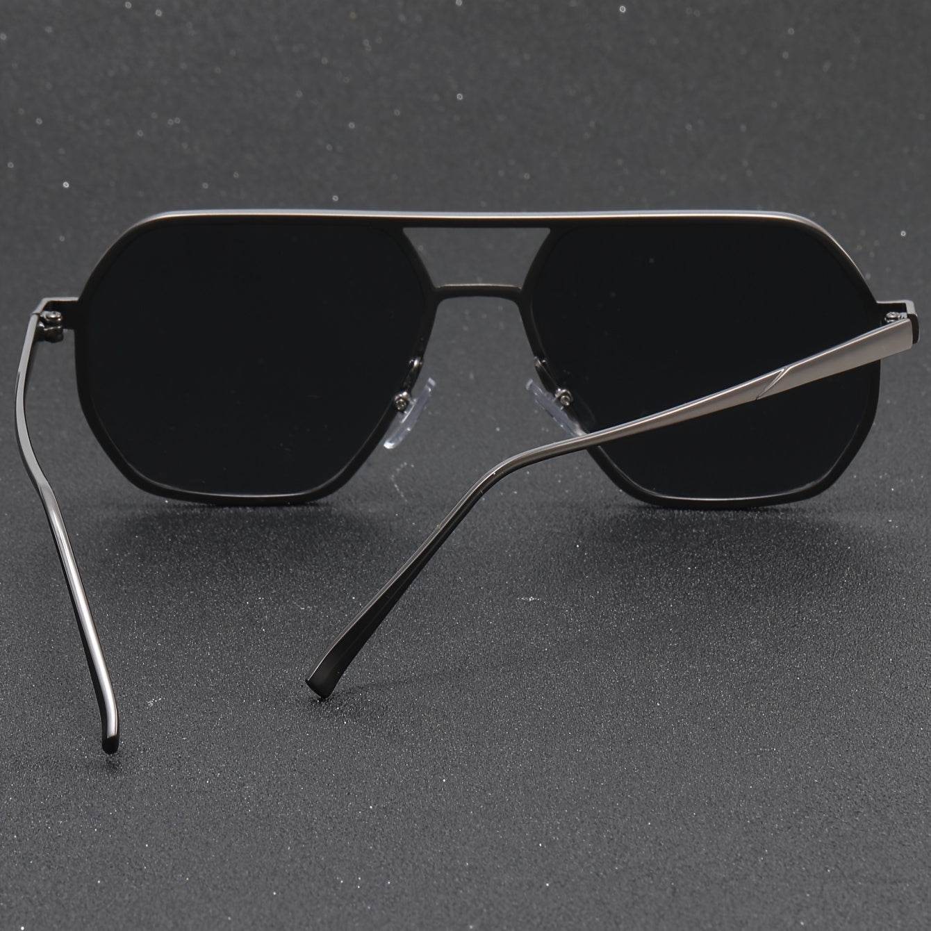 Men’s Geometric Flat Top Decorative Glasses – Double Beam Fashion Eyewear - Sunglass Lover