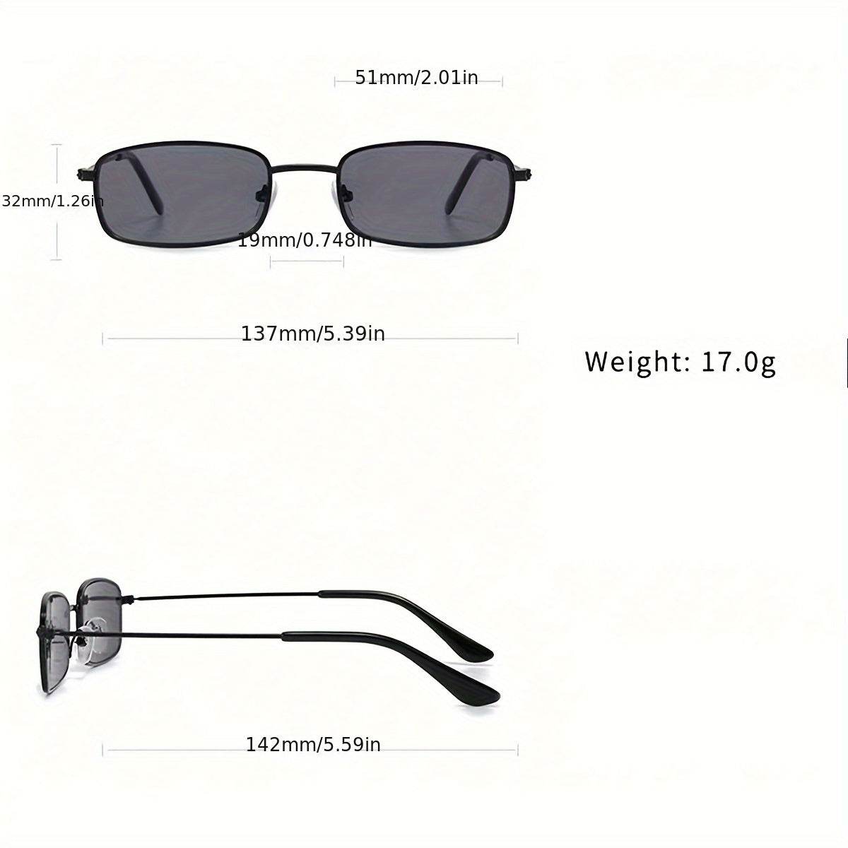 Men’s UV400 Small Square Sunglasses – Classic Metal Frame - Sunglass Lover