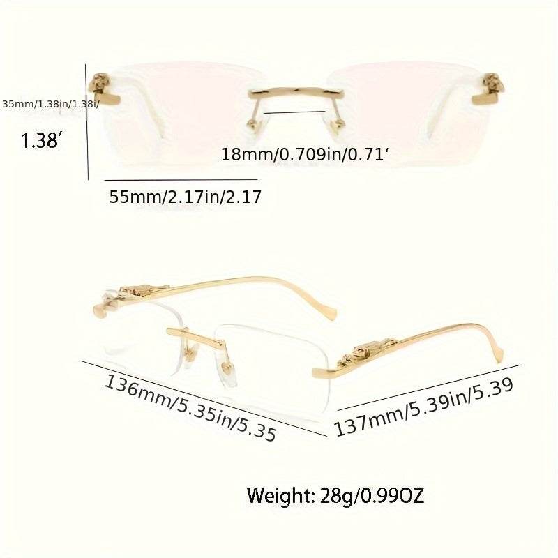 Men’s Retro Rimless Glasses – Golden Frame Clear Lens Eyewear - SunglassesMart