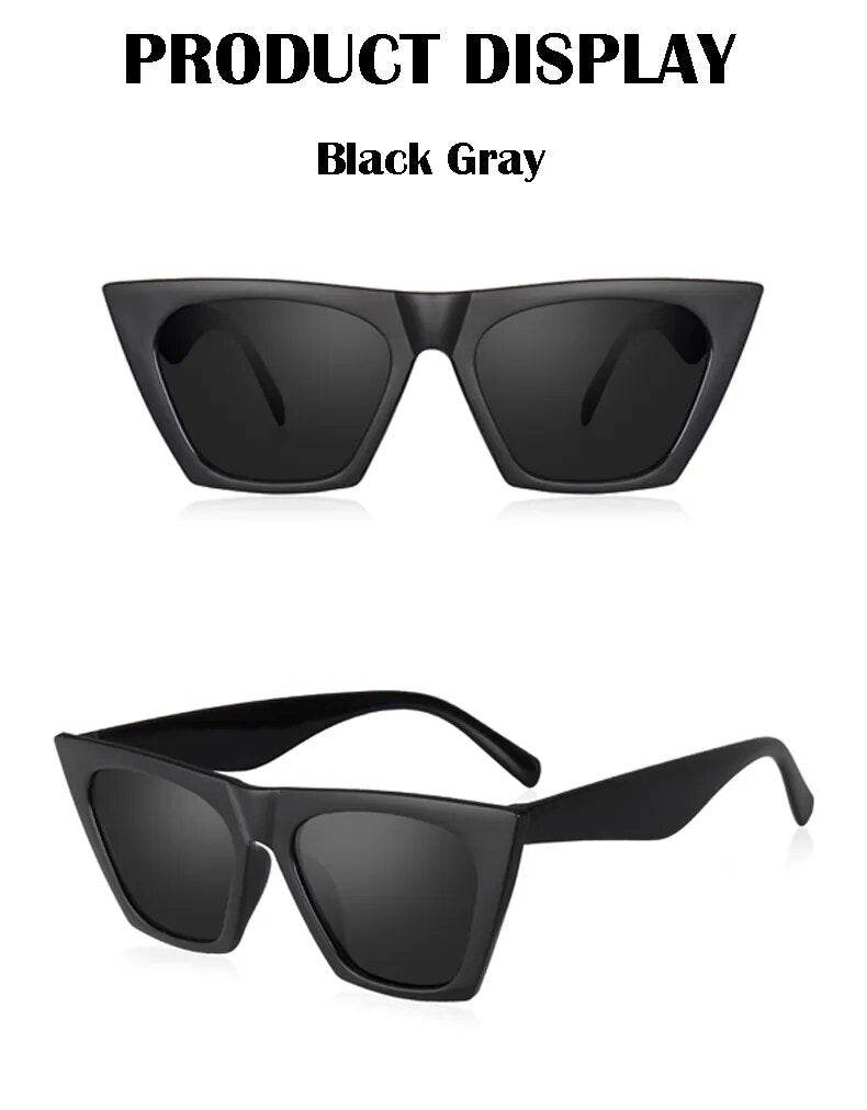 Sunglass Lover black cat eye sunglasses for women in matte black with gray lenses stylish retro accessory