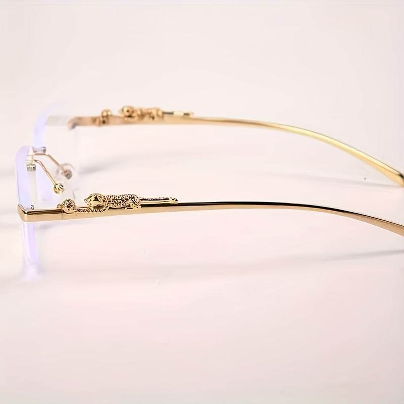 Men’s Retro Rimless Glasses – Golden Frame Clear Lens Eyewear - SunglassesMart