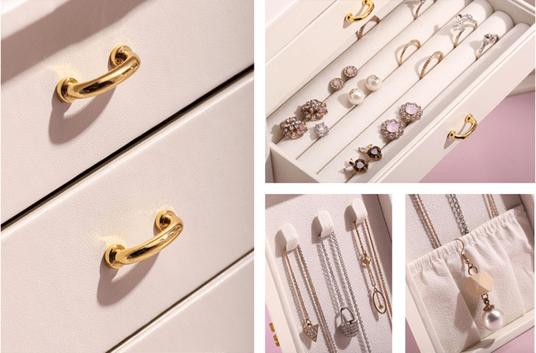 Convenient LuxuryJewellery Box with 5 Levels Large Jewellery Case with Drawer and Watch - Sunglass Lover