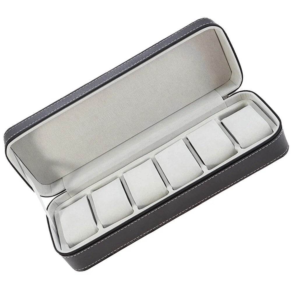 Portable 6 Slots Watch Box Desktop Watch Case Household Watch Organizer - Sunglass Lover