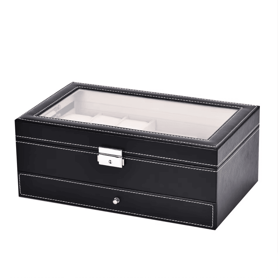 PU Leather Jewelry Storage Box Multifunctional Watch Glasses Collection Box - Sunglass Lover