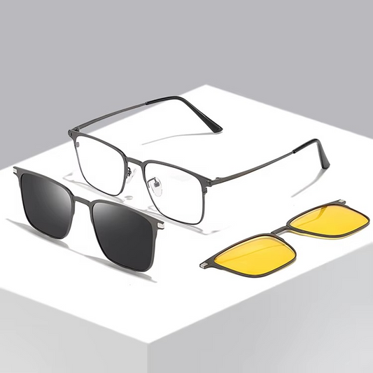3 In 1 Polarized Clip On Sunglasses UV400 Magnetic Glasses