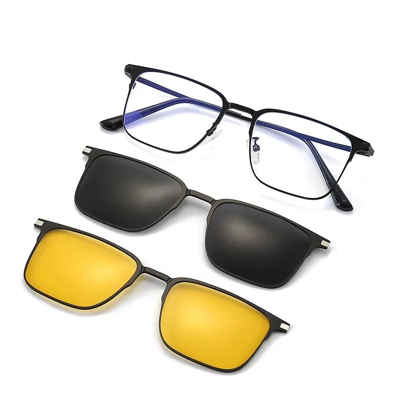 3 In 1 Polarized Clip On Sunglasses UV400 Magnetic Glasses