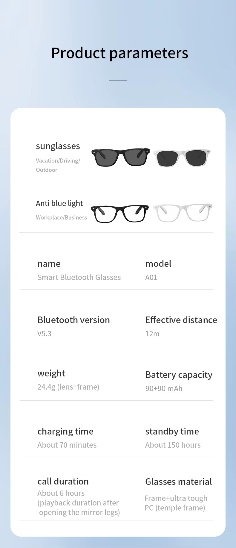 AI Smart Translation Glasses with Bluetooth Calling & Music | UV400 Smart Sports Sunglasses | Voice Control Wireless Eyewear