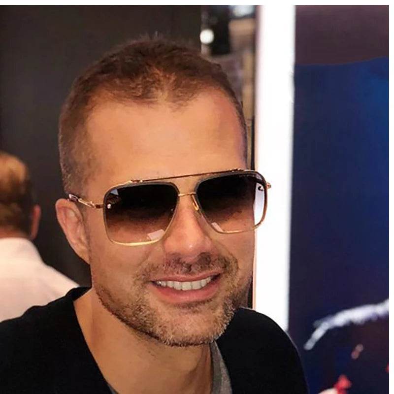 Square Pilot Style Rivets Sunglasses - SunglassesMart