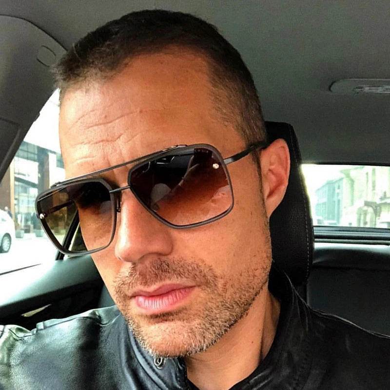 Square Pilot Style Rivets Sunglasses - SunglassesMart