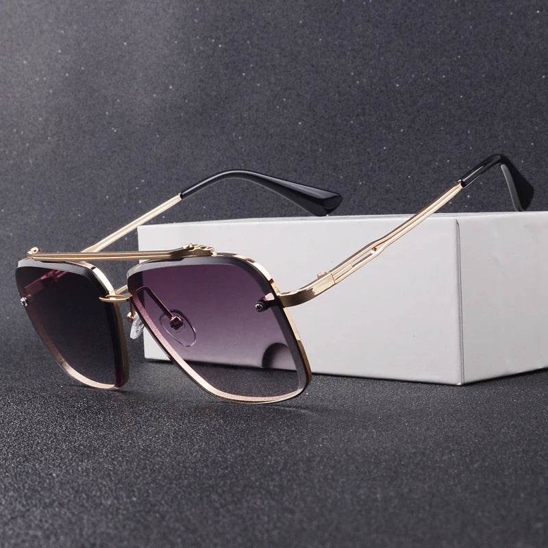 Square Pilot Style Rivets Sunglasses - SunglassesMart
