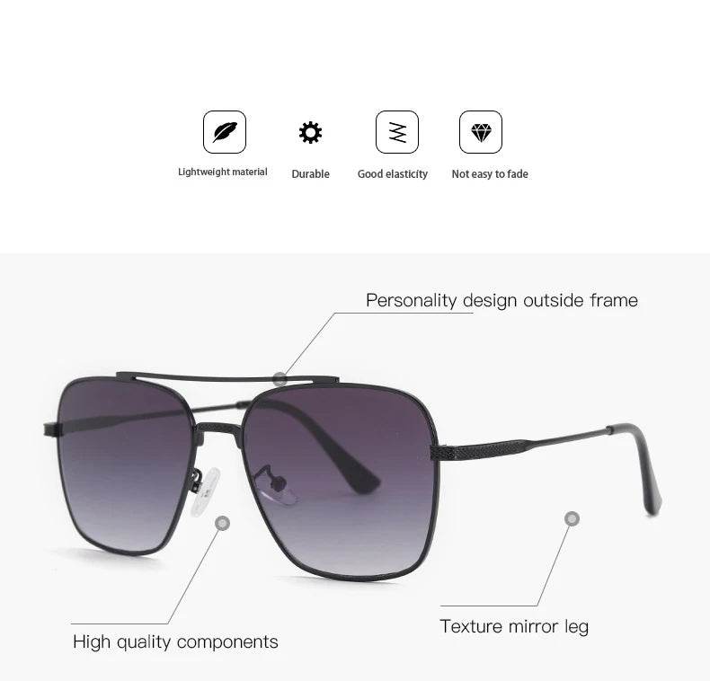 Square Pilot Style Rivets Sunglasses - SunglassesMart