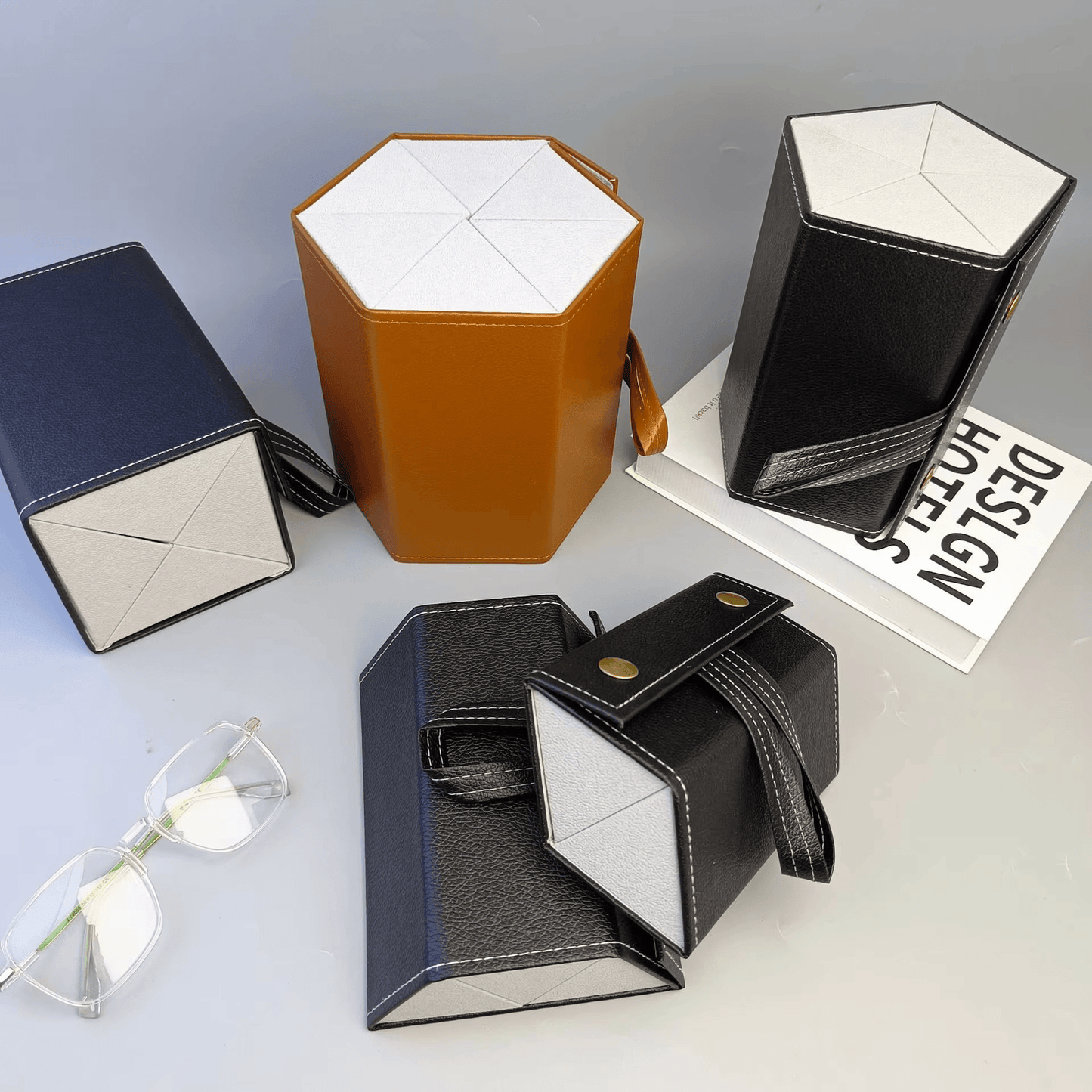 Multi-Compartment Portable Large Capacity Leather Glasses Case - Sunglass Lover