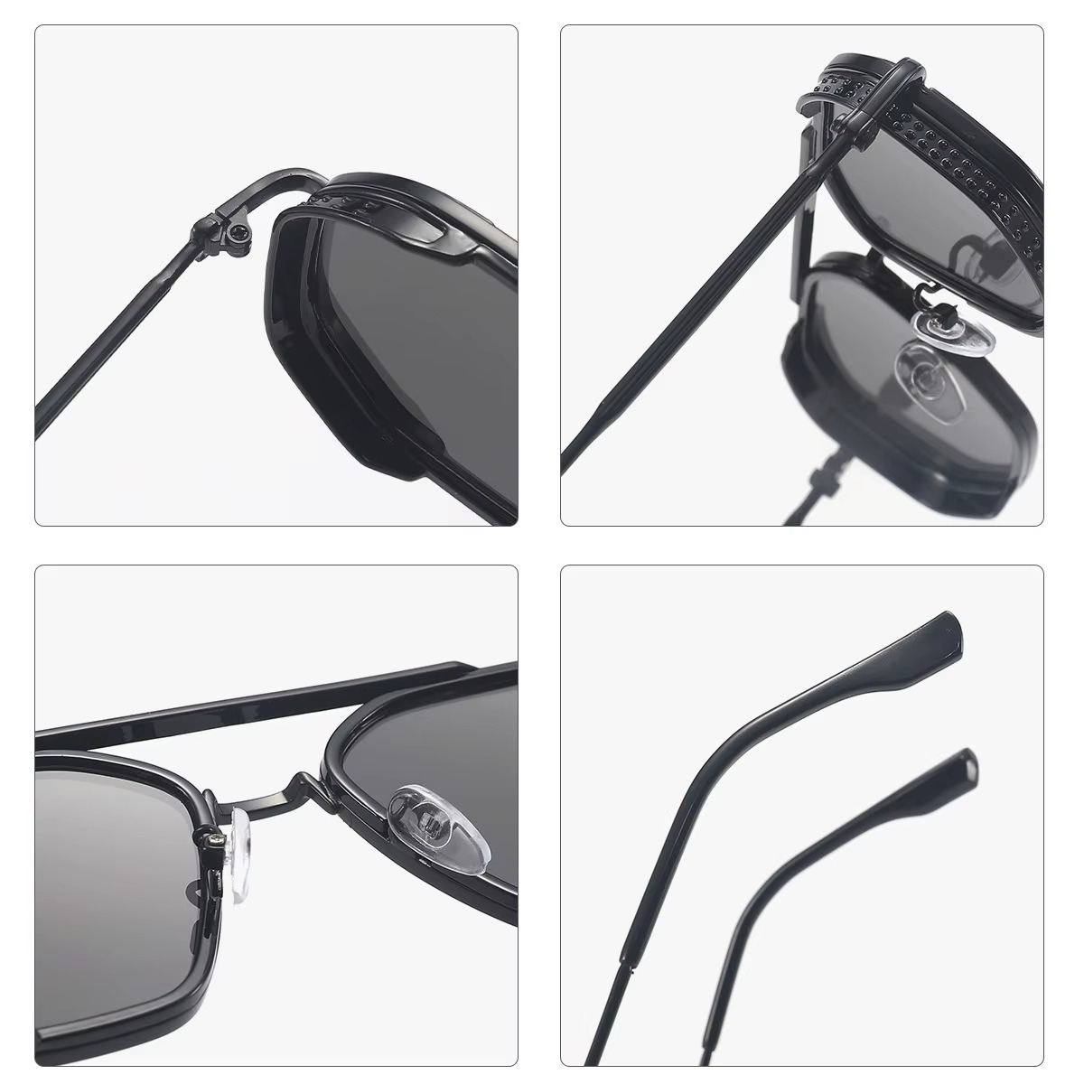 Fashion Steampunk Polygon Metal Double Beam Sunglasses | UV400 Unisex Outdoor Shades