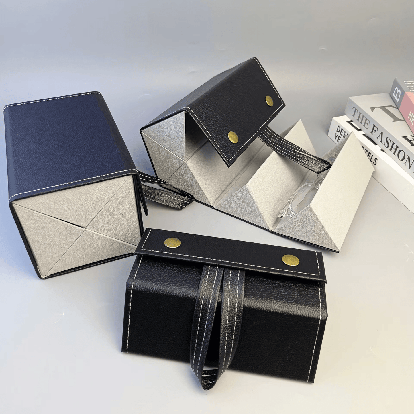 Multi-Compartment Portable Large Capacity Leather Glasses Case - Sunglass Lover