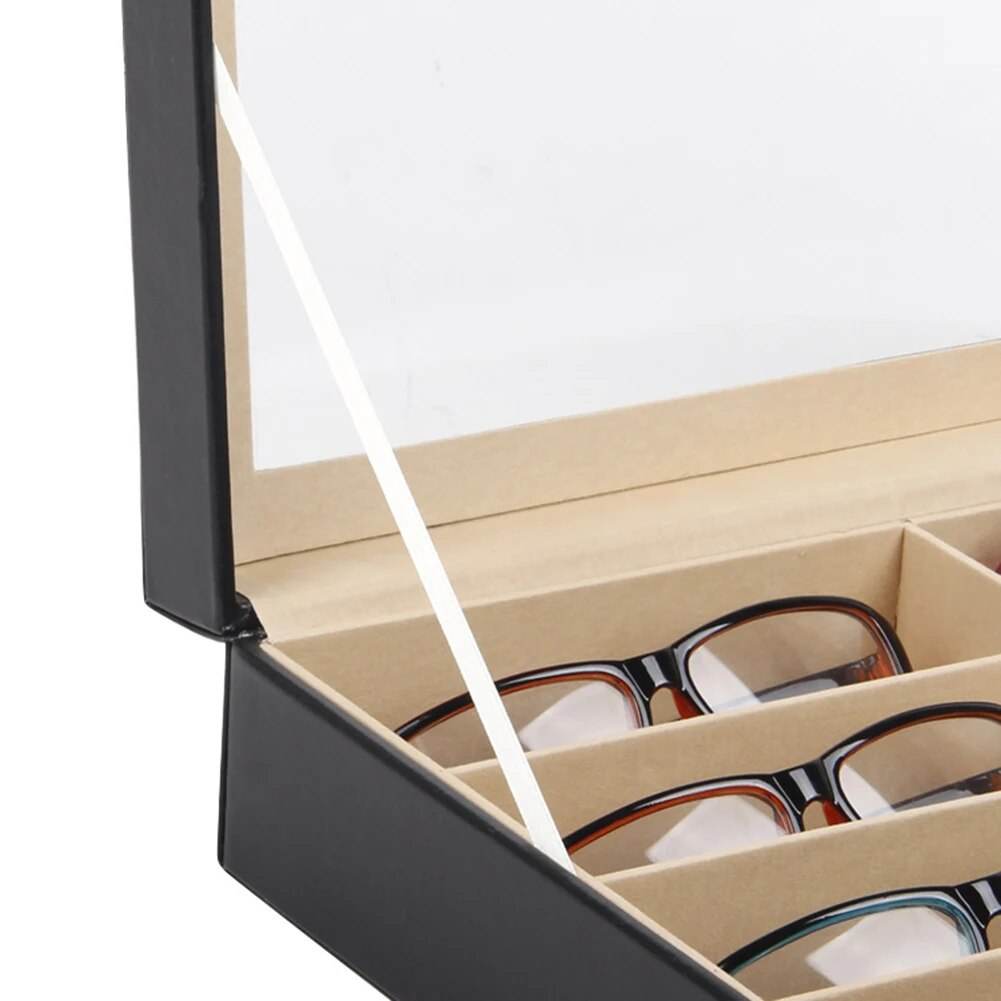 8-Grid Eye Glasses Case: Faux Leather Excellence for Your Eyewear Collection - Sunglass Lover