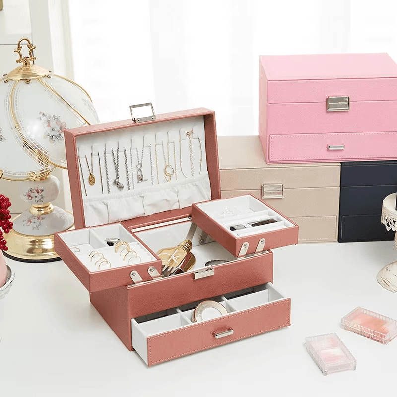 Large Capacity Multi-Layer Jewelry Box with Drawer for Girls - Sunglass Lover