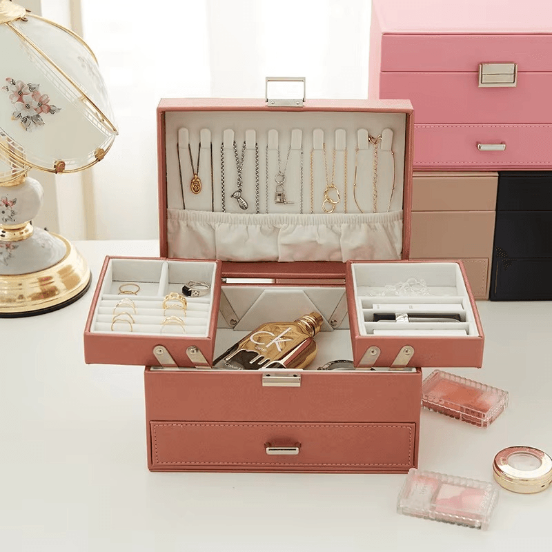 Large Capacity Multi-Layer Jewelry Box with Drawer for Girls - Sunglass Lover