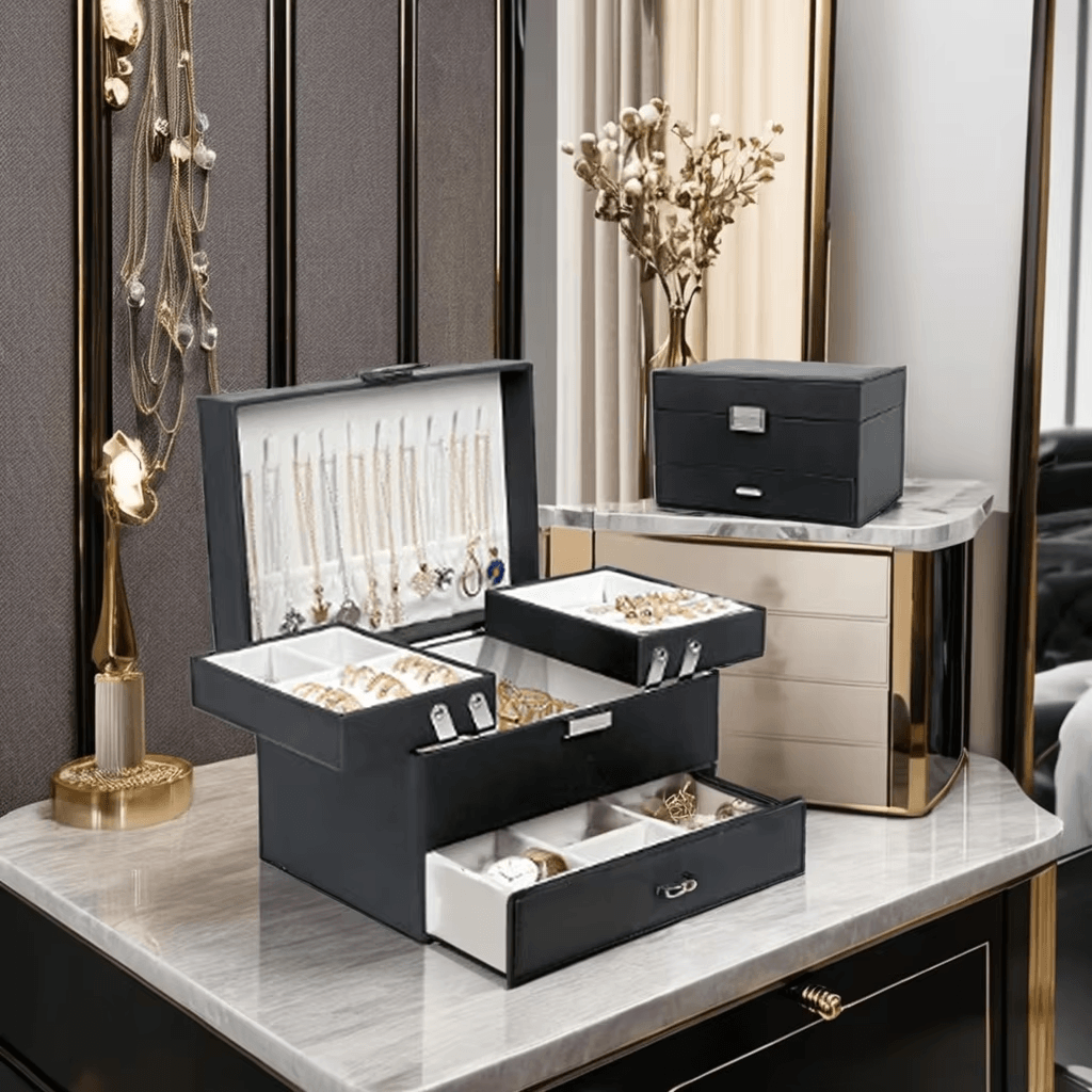 Large Capacity Multi-Layer Jewelry Box with Drawer for Girls - Sunglass Lover