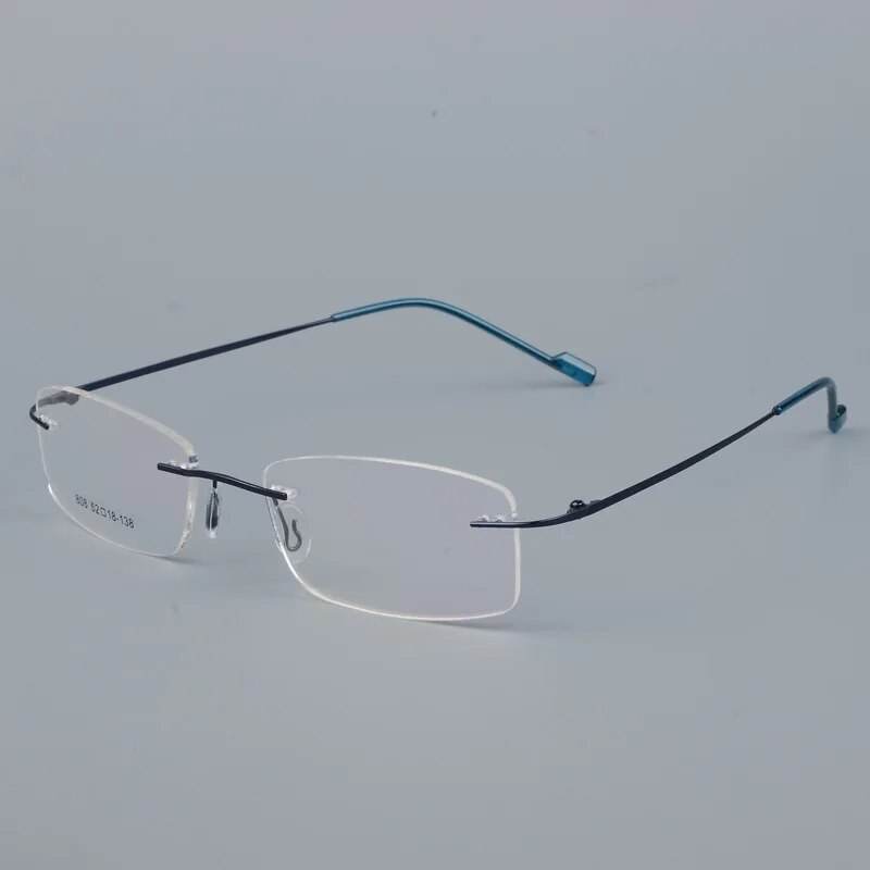 Sunglass Lover titanium rimless glasses frame for men lightweight black temples and nose pads