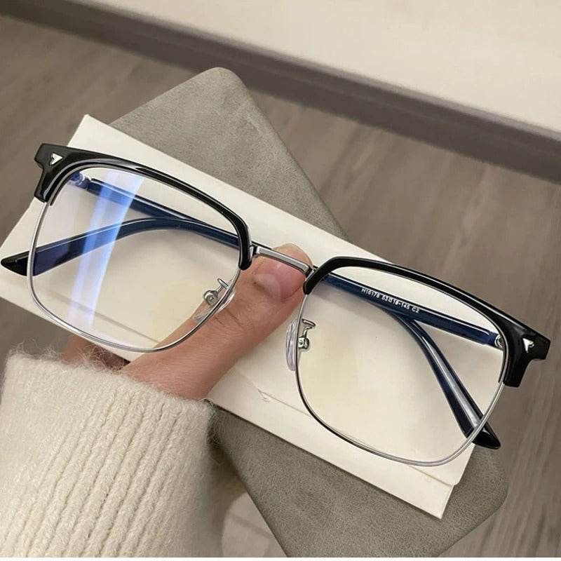 Retro Half Frame Blue Light Blocking Glasses - Sunglass Lover