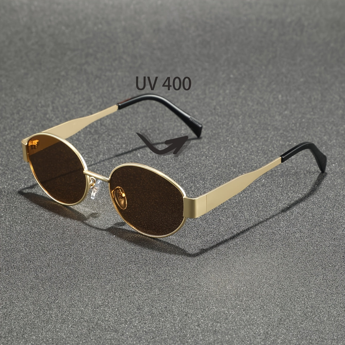 Stylish Oval Frame Fashion Glasses with Retro Metal Ends | Unisex
