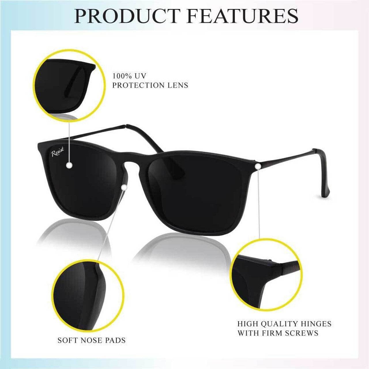 Classic Wayfarer/Rectangular Sunglasses (58 mm) - Sunglass Lover