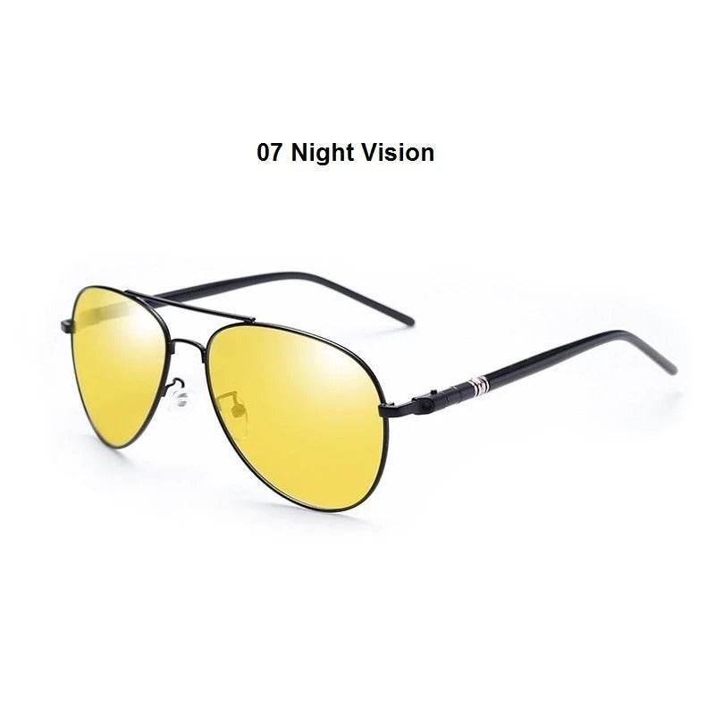 Sunglass Lover aviator driving sunglasses for men yellow night vision lenses black metal frame for driving