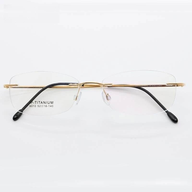Sunglass Lover rimless gold bridge eyeglasses frames ultra light titanium eyeglasses for women with black temple tips