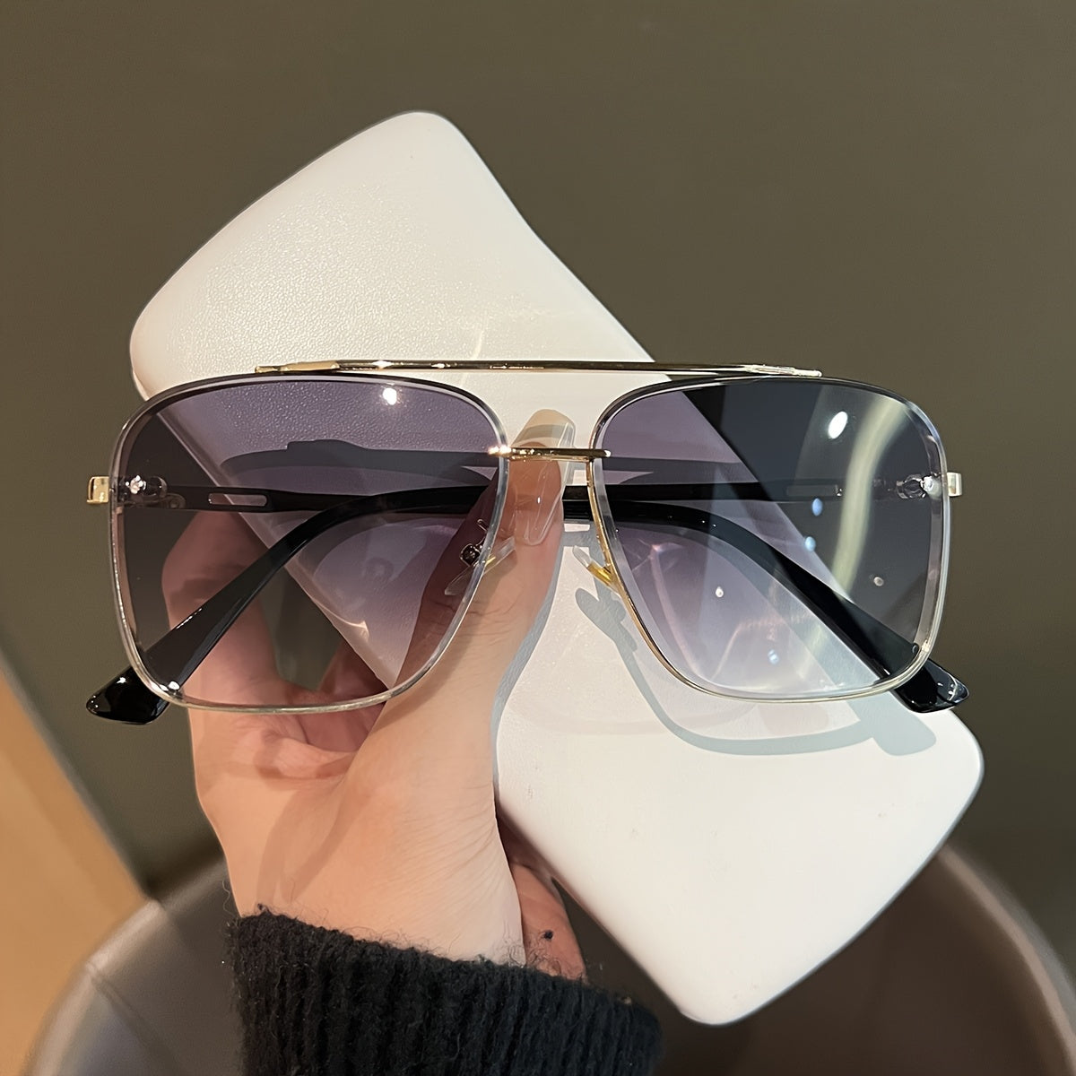 Unisex Fashion Party Sunglasses | Polycarbonate Lens | Stainless Steel Golden Hinges | Stage Performance Eyewear