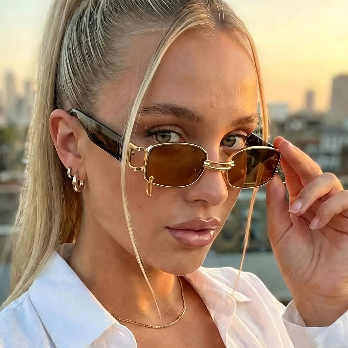 Classic Rectangular Small Frame Fashion Glasses for Men & Women