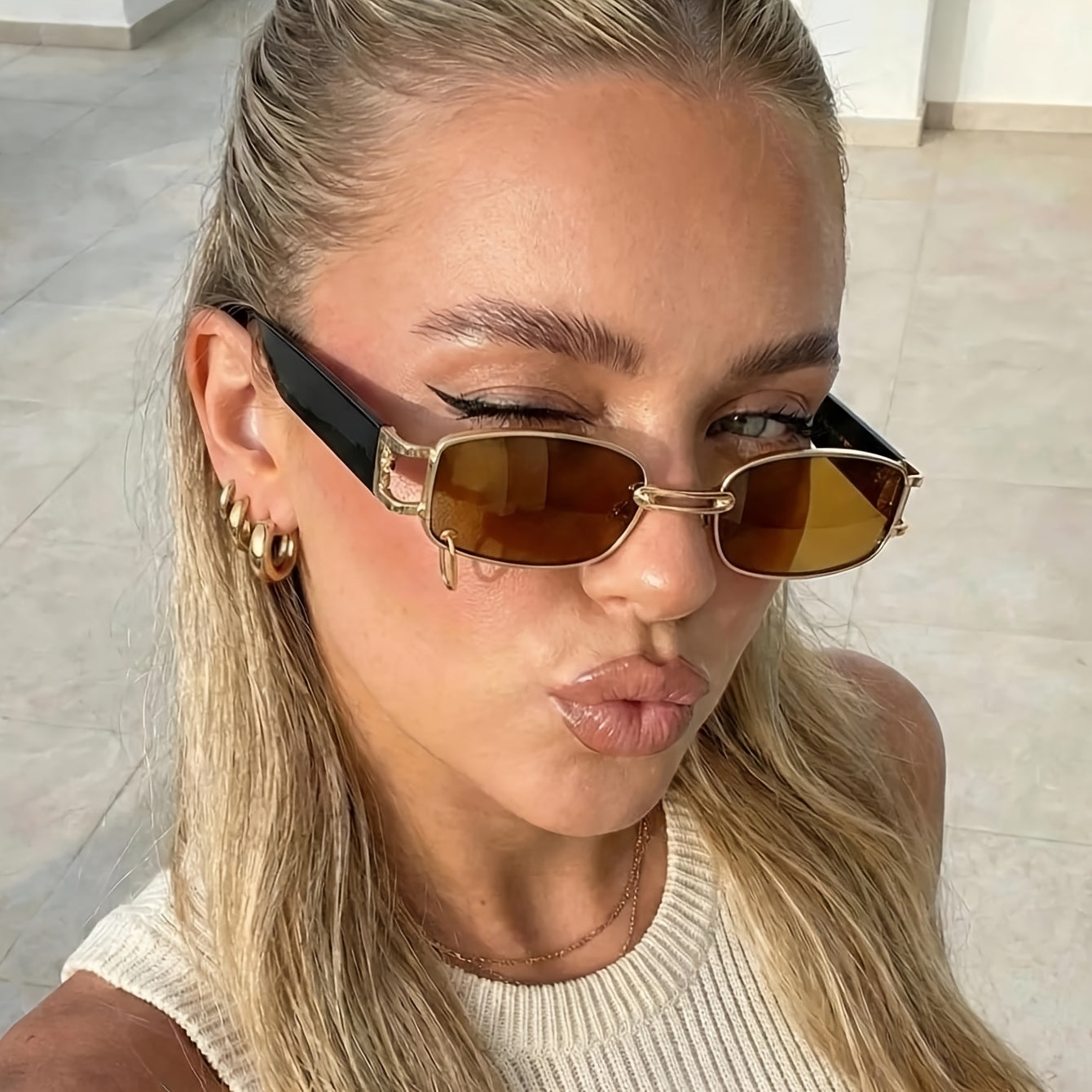 Classic Rectangular Small Frame Fashion Glasses for Men & Women