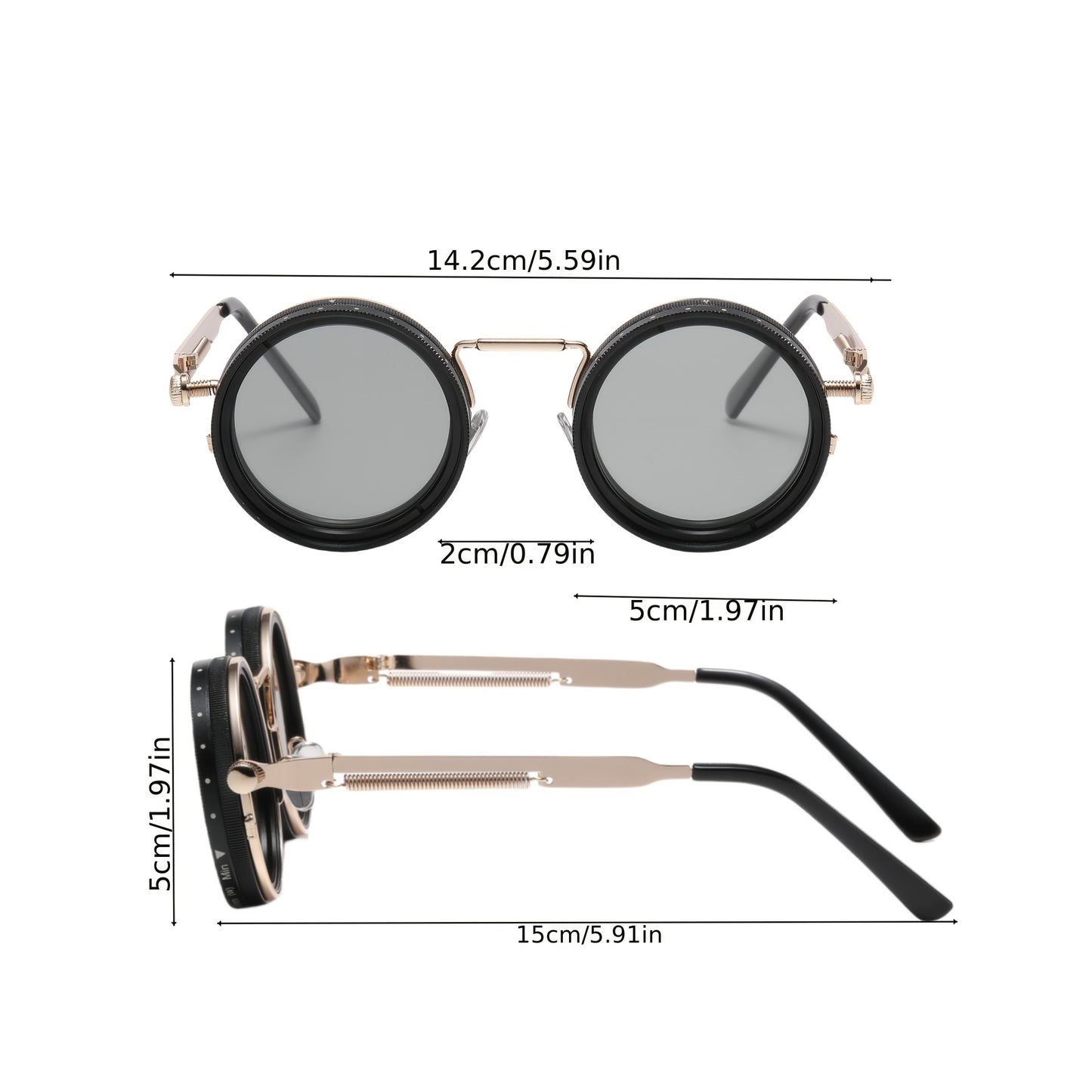 Fashionable Adjustable Retro Punk Sunglasses for Men & Women | TAC Lens | Alloy Full Rim Frame | Wide Fit | UV Style Eyewear